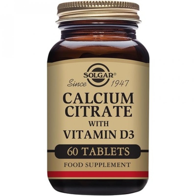 Solgar Calcium Citrate with Vitamin D3 Tablets - Healthy Bones & Teeth - High Potency Formula - Gluten Free