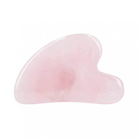 T4B ilu Rose Quartz Gua Sha Stone for Face and Neck Care - Stimulates and Tightens Skin - Comfortable with Matching