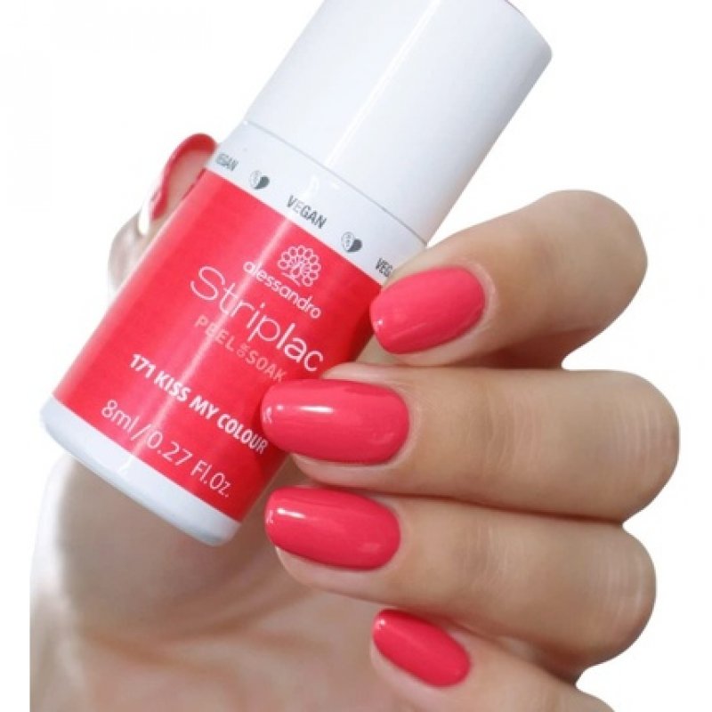 alessandro Striplac Peel or Soak Vegan Kiss My Colour LED Nail Polish in Pink 8ml