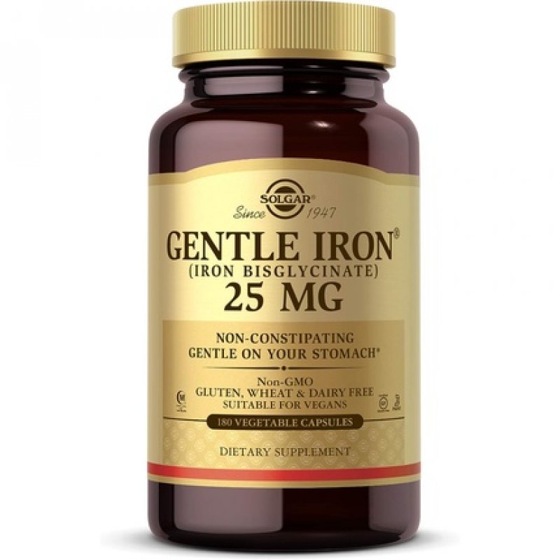 Solgar Gentle Iron 20mg Vegetable Capsules Reduces Constipating Effects Gentle on the Stomach Vegan and Gluten Free