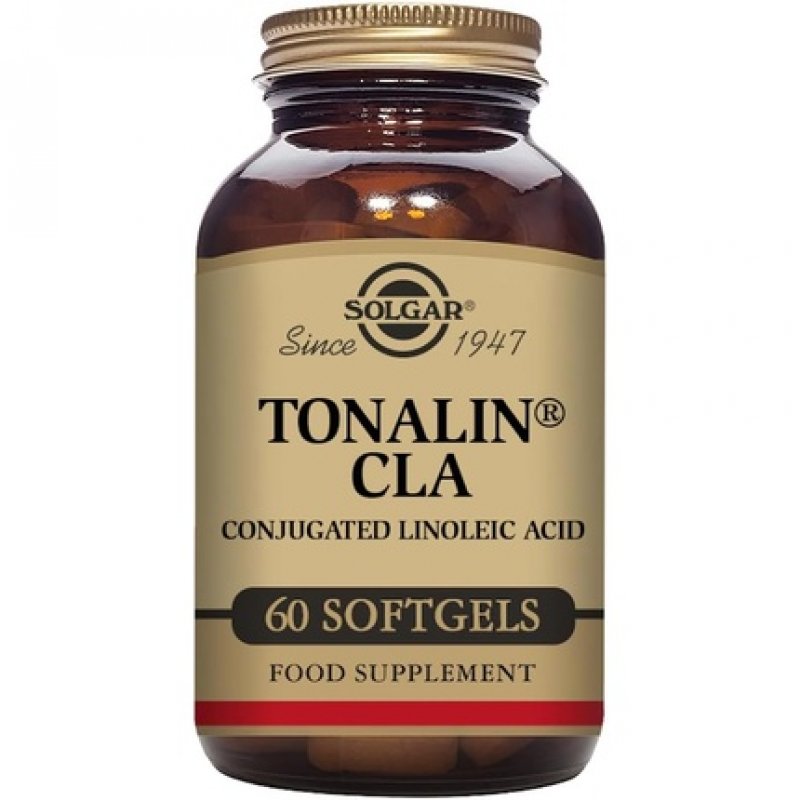 Solgar Tonalin CLA Softgels 60 Pack Omega-6 Essential Fatty Acids Derived from Safflower Seed Oil Free from Sugar Salt