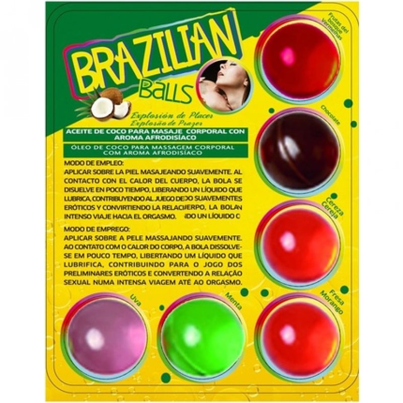 SECRET PLAY Beijáveis Lubricant Brazilian Balls Multiflavors 6x4g