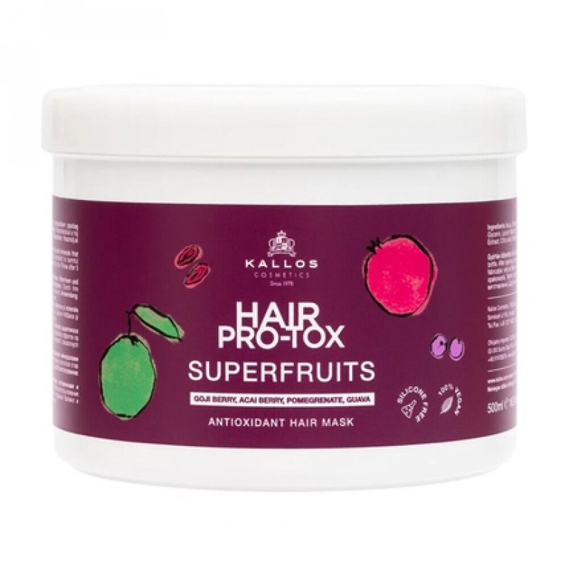Kallos Herbal Hair Pro-Tox Antioxidant Hair Mask with Superfruit Extracts - Pack of 4