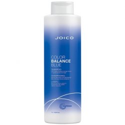 Joico Color Balance Blue Shampoo for Lightened Brown Hair 33.8 Fl Oz with Rosehip Oil and Green Tea Extract