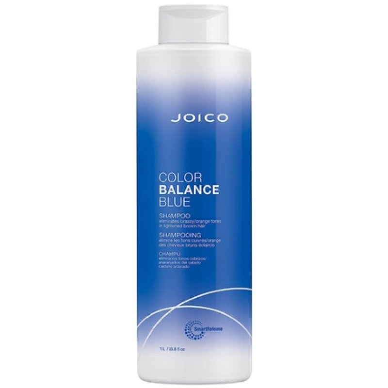 Joico Color Balance Blue Shampoo for Lightened Brown Hair 33.8 Fl Oz with Rosehip Oil and Green Tea Extract