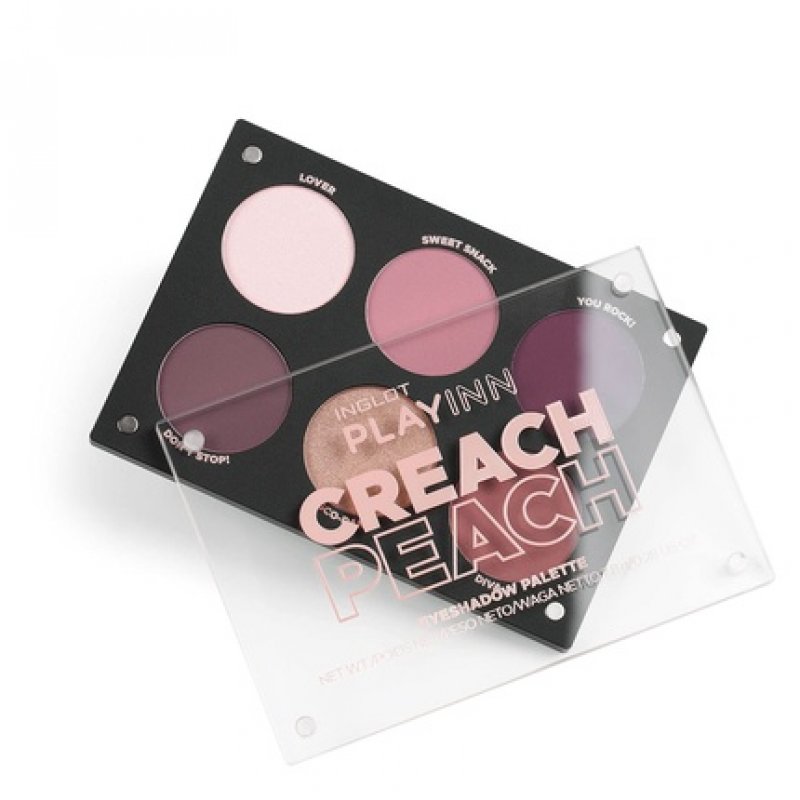 INGLOT PLAYINN Creach Peach Eyeshadow Palette - Collection of 6 Unique Shades for Full Eye Makeup