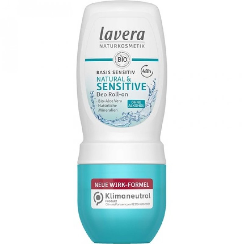Lavera Sensitive Deodorant Roll-On Base 48 Hours Vegan Natural Cosmetics Organic Aloe Vera & Natural Minerals 50ml