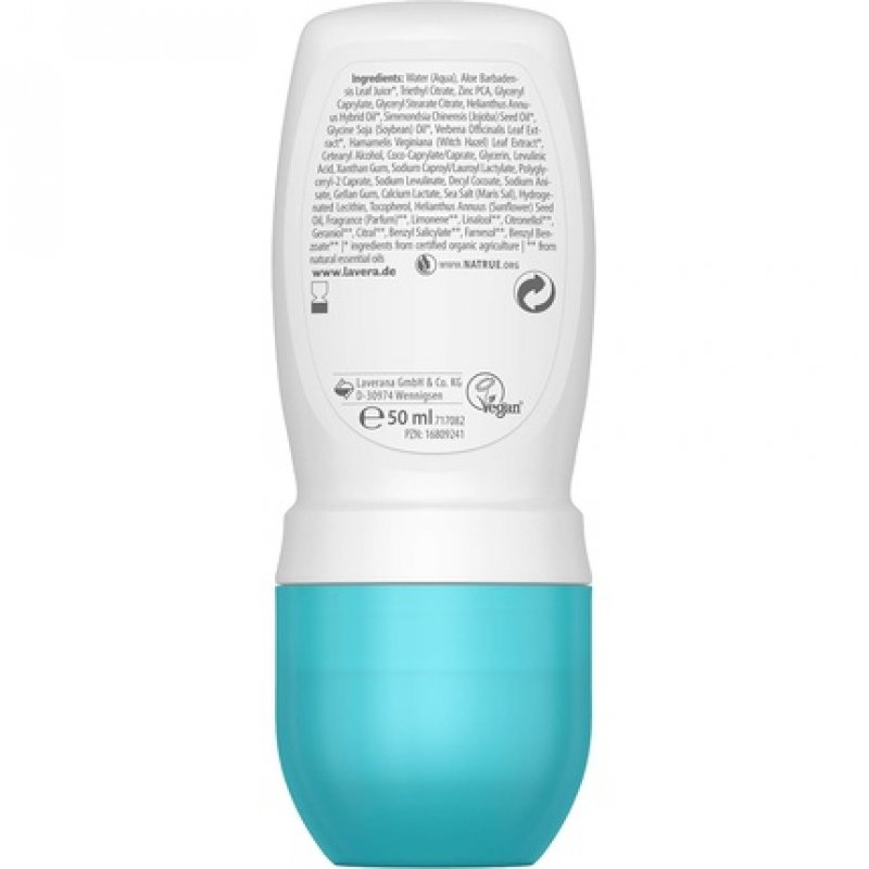 Lavera Sensitive Deodorant Roll-On Base 48 Hours Vegan Natural Cosmetics Organic Aloe Vera & Natural Minerals 50ml
