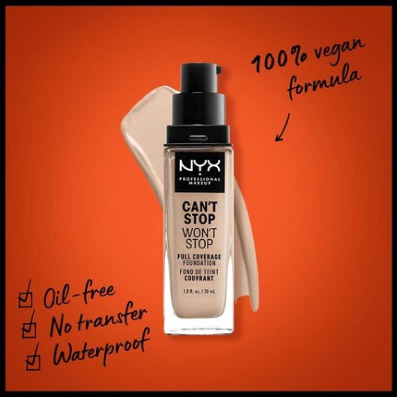 Nyx Can´t Stop Won´t Stop Full Coverage Foundation Alabaster 02 30ml