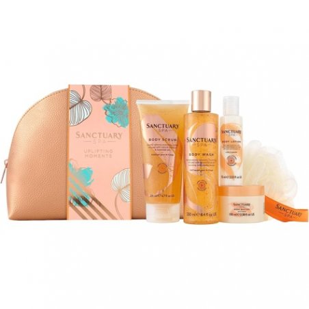 Sanctuary Spa Uplifting Moments Travel Wash Bag Vegan Beauty Gift Set for Women
