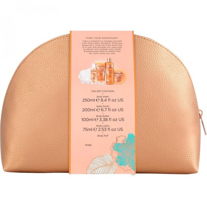 Sanctuary Spa Uplifting Moments Travel Wash Bag Vegan Beauty Gift Set for Women