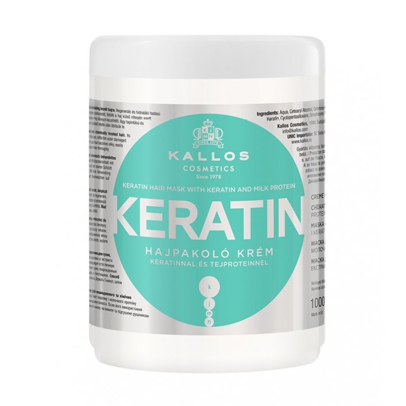 Kallos KJMN Cream with Keratin and Milk Proteins for Dry, Brittle, and Chemically Treated Hair 1000ml