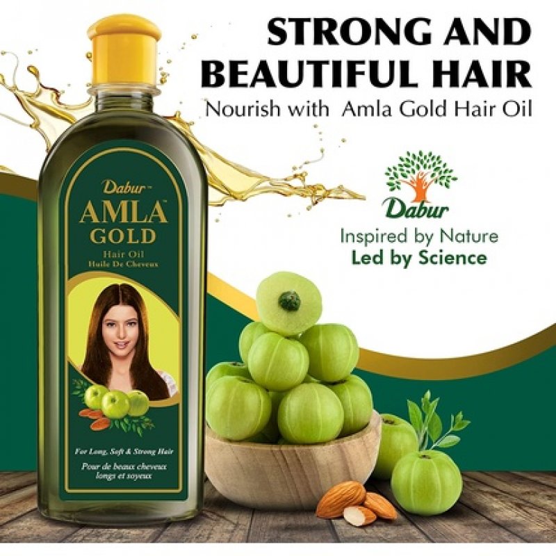 Dabur Amla Gold Hair Oil Enriched with Amla Almond and Henna 300ml