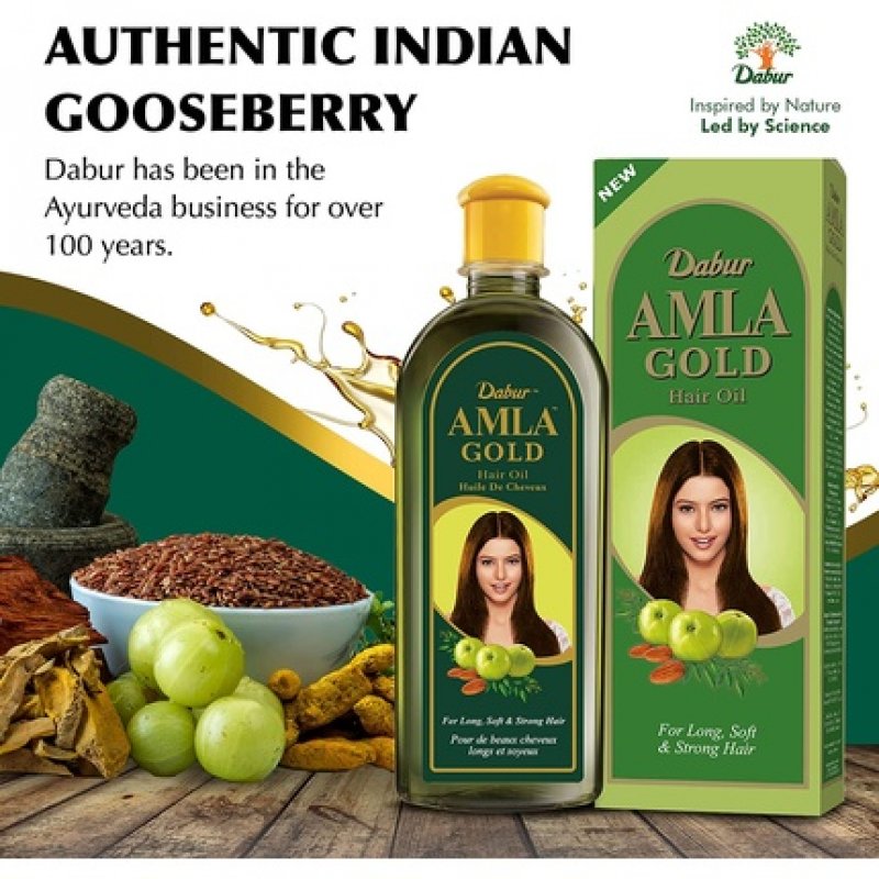 Dabur Amla Gold Hair Oil Enriched with Amla Almond and Henna 300ml