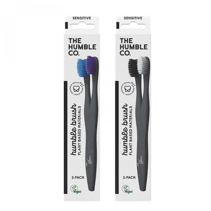 The Humble Co. Plant-Based Toothbrush with Sensitive Bristles - Pack of 2