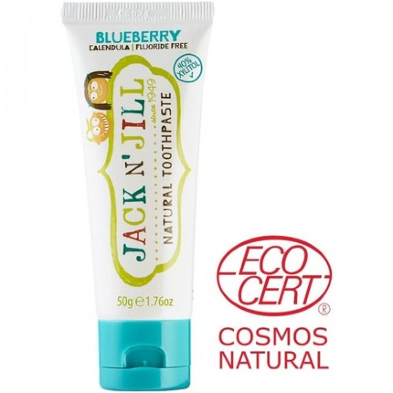 Jack N' Jill Kids Natural Toothpaste Helps Soothe Gums and Fight Tooth Decay Blueberry Flavour 2 x 50g Mint