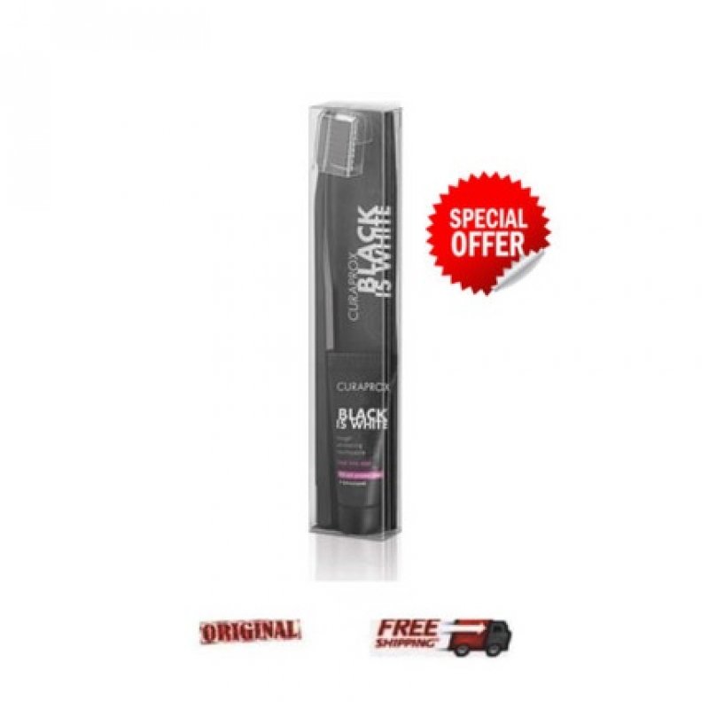 Curaprox Black is White Light Pack CS 5460 & Tough Whitening Toothpaste 8ml Soft
