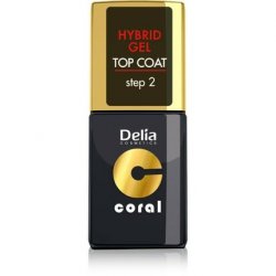 Delia Cosmetics Coral Hybrid Gel Nail Polish Top Coat 11ml
