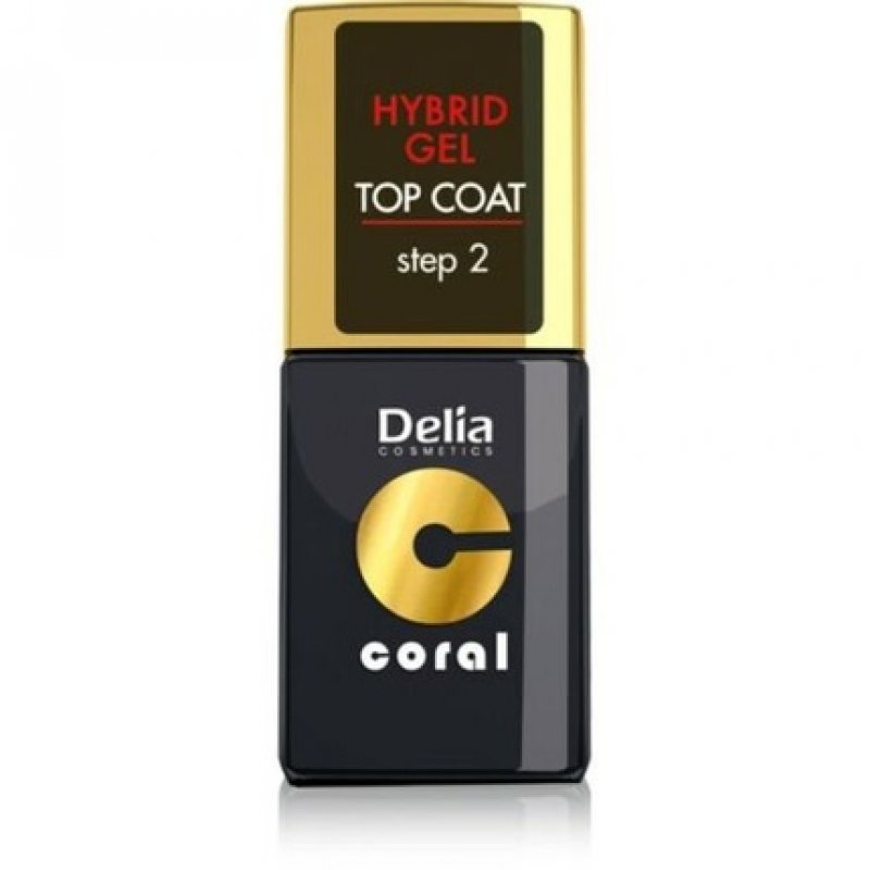 Delia Cosmetics Coral Hybrid Gel Nail Polish Top Coat 11ml
