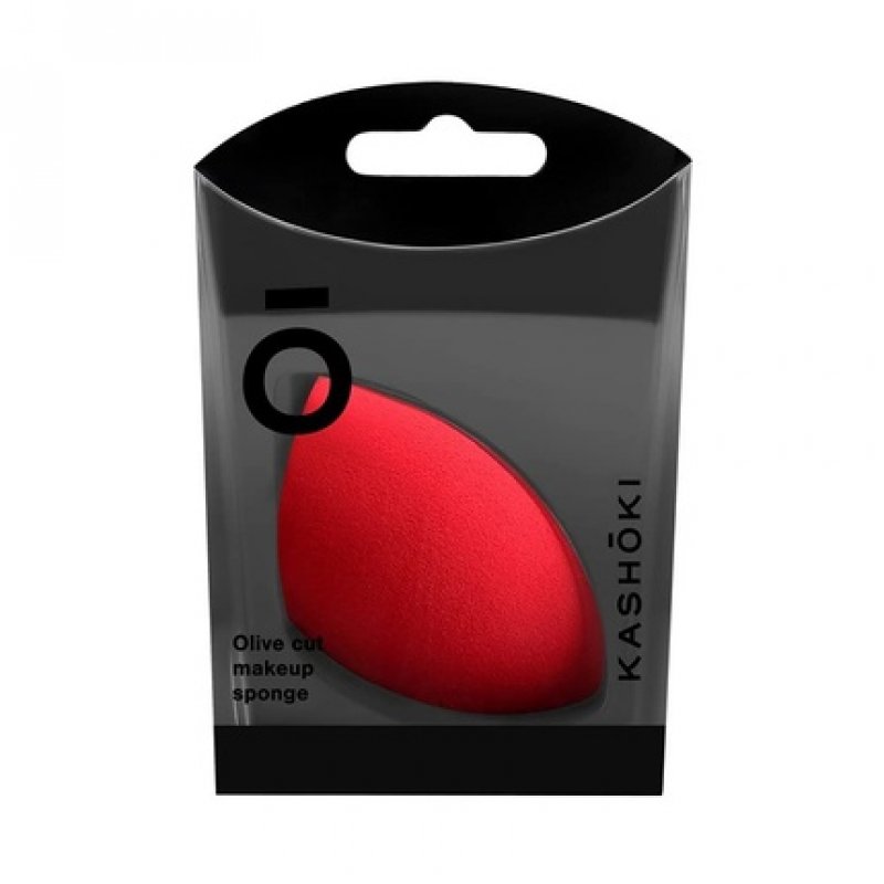 TB Tools for Beauty T4B Kash?ki Olive Cut Plastic and Latex-Free Makeup Sponge for Foundation, Red