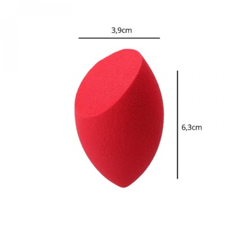 TB Tools for Beauty T4B Kash?ki Olive Cut Plastic and Latex-Free Makeup Sponge for Foundation, Red