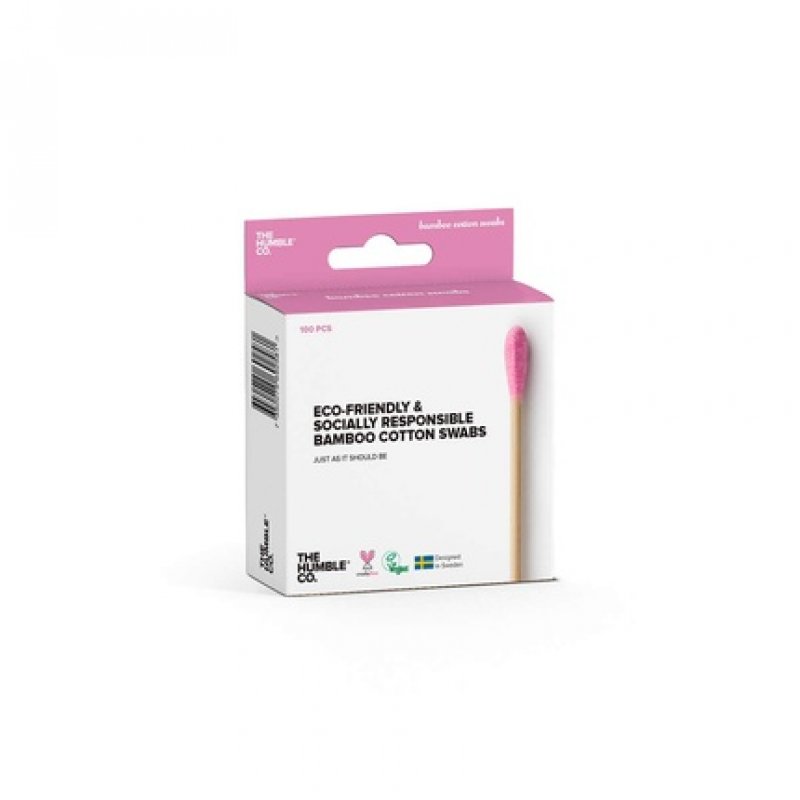 The Humble Co. Natural Cotton Swabs Purple Plastic-Free Biodegradable Environmentally Friendly Vegan Perfect for Ears