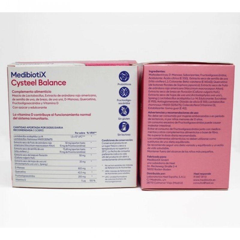 MedibiotiX Cysteel Balance Dietary Supplement with Prebiotics, Probiotics, Blueberries and D-Mannose