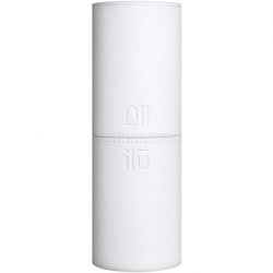 T4B ILU Makeup Brush Holder Travel Cosmetic Organizer Eco-Friendly Leather White