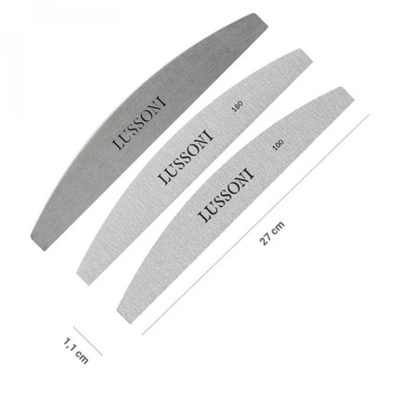 T4B LUSSONI Steel Interchangeable Nail File System with 10 Replacement Files for Manicure in 100 and 180 Grit