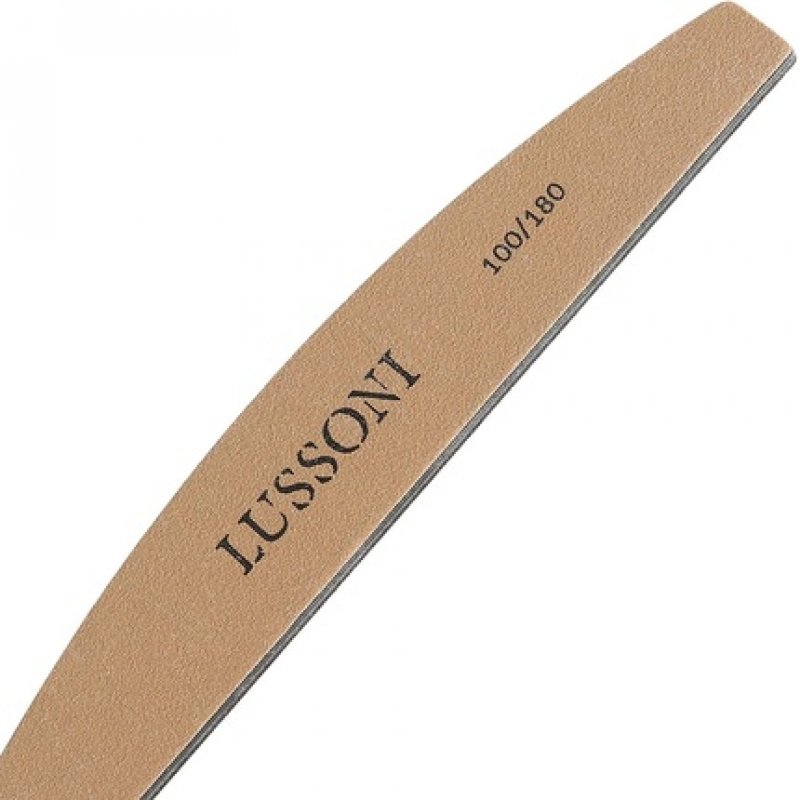 T4B Lussoni Premium Half-Moon Nail Files 100/180 Grit for Natural and Hardened Nails - Pack of 10