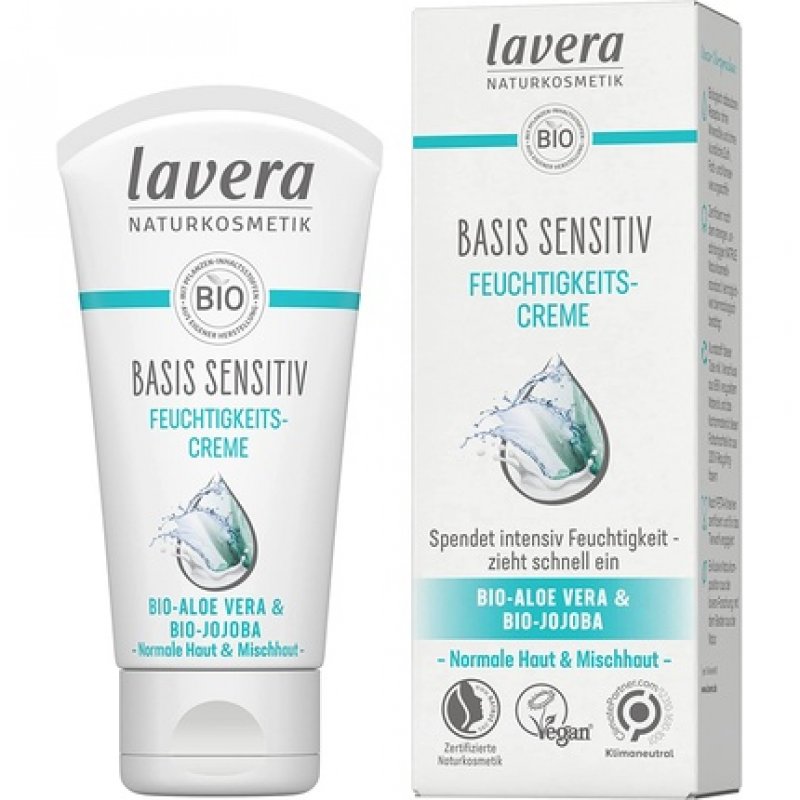 lavera Basic Sensitive Moisturising Cream with Organic Aloe Vera and Organic Jojoba 50ml