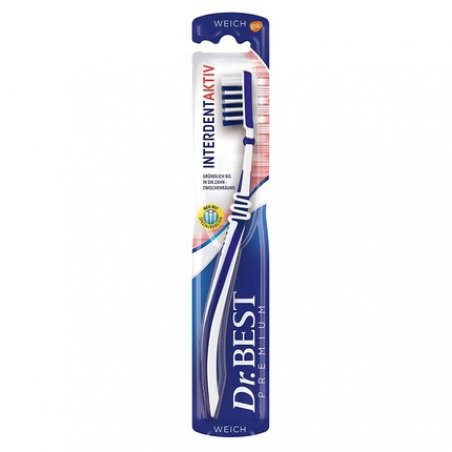 Dr. Best Interdent Active Toothbrush Soft with Special Bristles for Thorough Cleaning of Interdental Spaces