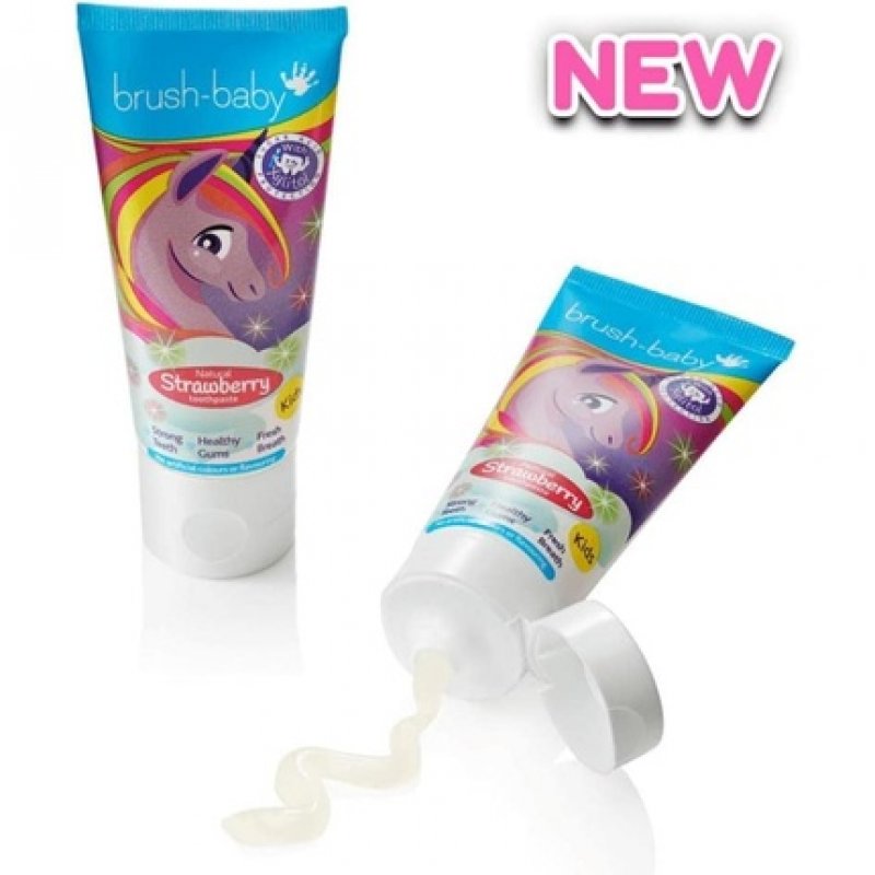 Brush-Baby Natural Strawberry Flavored Unicorn Toothpaste 50ml Tube