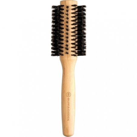 Olivia Garden Bamboo Touch Brush Eco-conscious Round Bamboo Blowout Hair Brush with 100% Boar Bristles 30mm