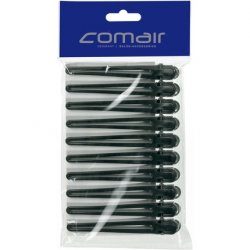 Comair Hair Clips Plastic/Aluminium Black - Pack of 10