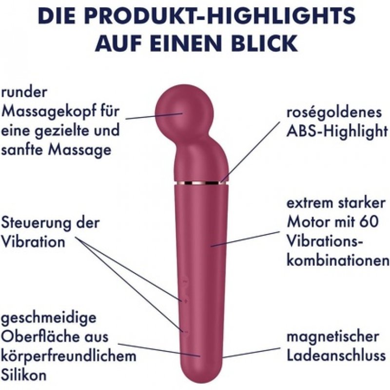 Satisfyer 'Planet Wand-er' Massage Wand with 60 Vibration Modes 30.5cm | Powerful & Quiet Massager for Neck, Shoulder,