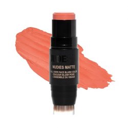 Nudestix Nudies Matte Cream Blush 3-in-1 All Over Face Colour for Cheeks Eyes and Lips with Blending Brush Salty Siren