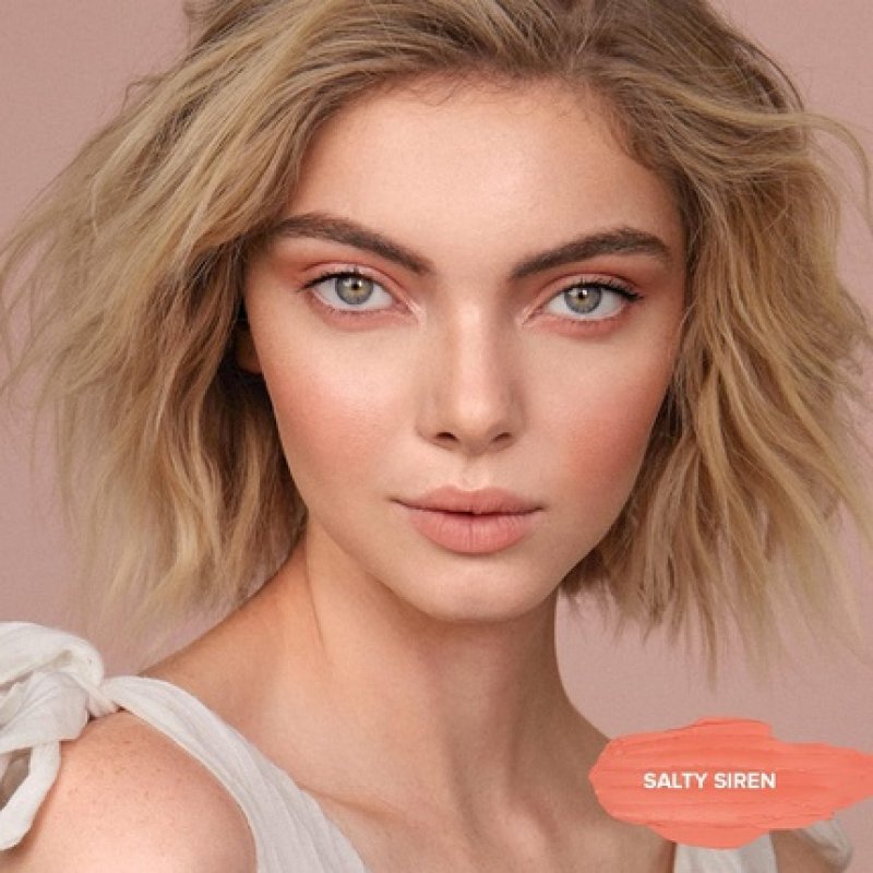 Nudestix Nudies Matte Cream Blush 3-in-1 All Over Face Colour for Cheeks Eyes and Lips with Blending Brush Salty Siren