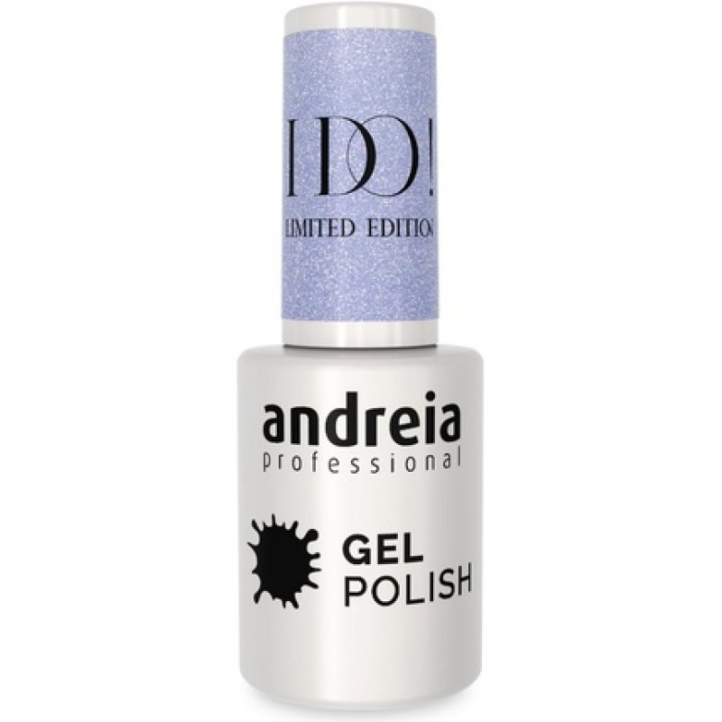 Andreia Professional Semi-Permanent Nail Gel Polish I DO Limited Collection Colour ID6 Sky Blue with Silver Sparkles