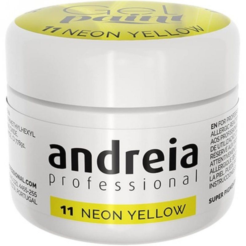 Andreia Professional Nail Art Design Gel Paint Pots 4g 11 Neon Yellow