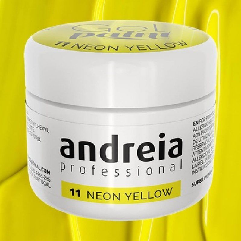 Andreia Professional Nail Art Design Gel Paint Pots 4g 11 Neon Yellow