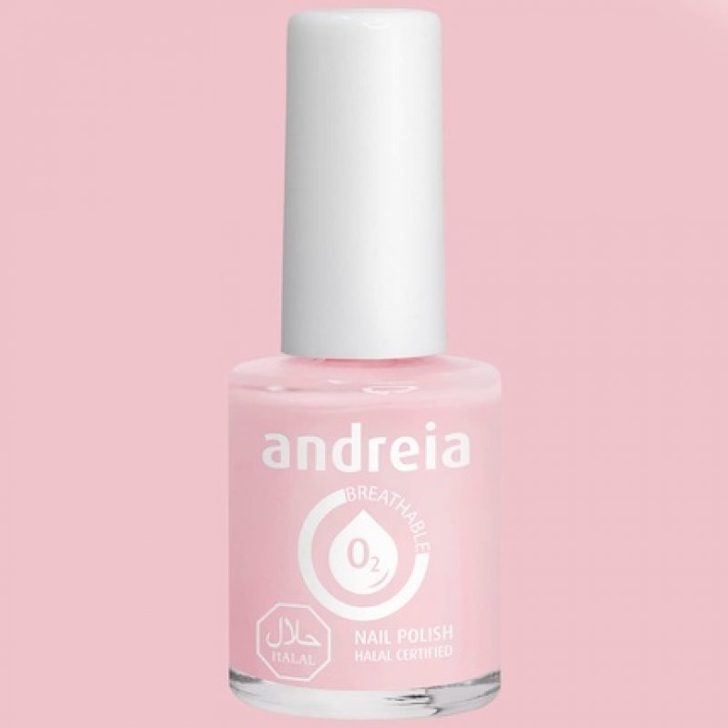 Andreia Halal Breathable Nail Polish Glossy Vegan and Cruelty-Free 10.5ml Milky Pink