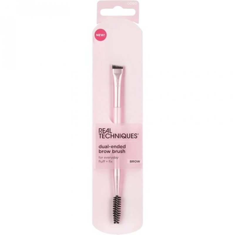 Real Techniques Double Ended Eyebrow Brush Shaping & Filling Travel Friendly Reel Blend Natural Full or Laminated