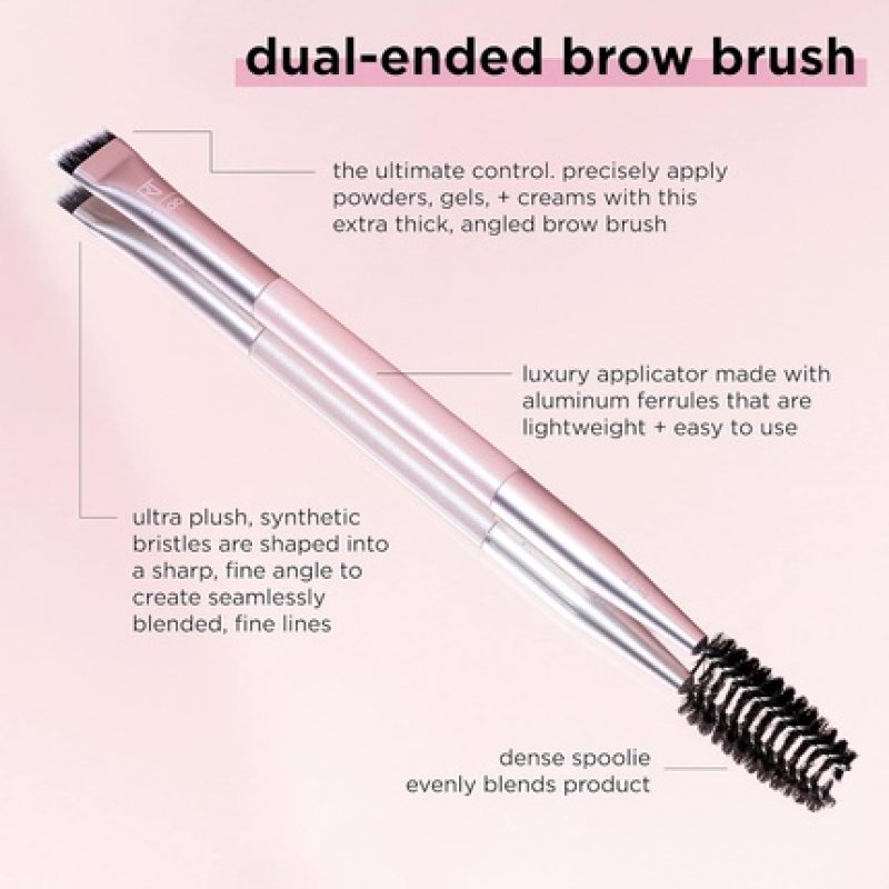 Real Techniques Double Ended Eyebrow Brush Shaping & Filling Travel Friendly Reel Blend Natural Full or Laminated