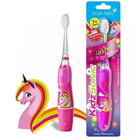 Brush-Baby Baby KidzSonic Electric Toothbrush for Toddlers and Kids for Children 3 Years and Up Unicorn