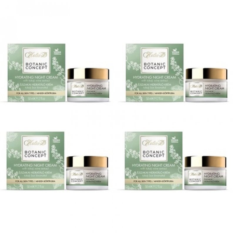 Helia D Botanic Concept Moisturizing Night Cream with Tokaji Wine Extract 50ml - Pack of 4