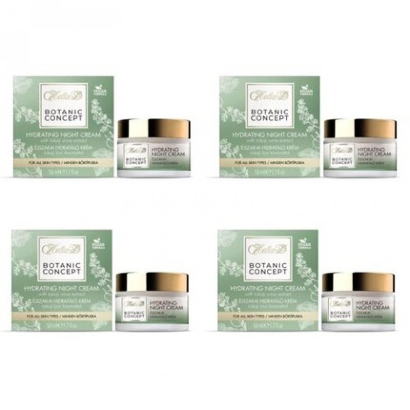 Helia D Botanic Concept Moisturizing Night Cream with Tokaji Wine Extract 50ml - Pack of 4
