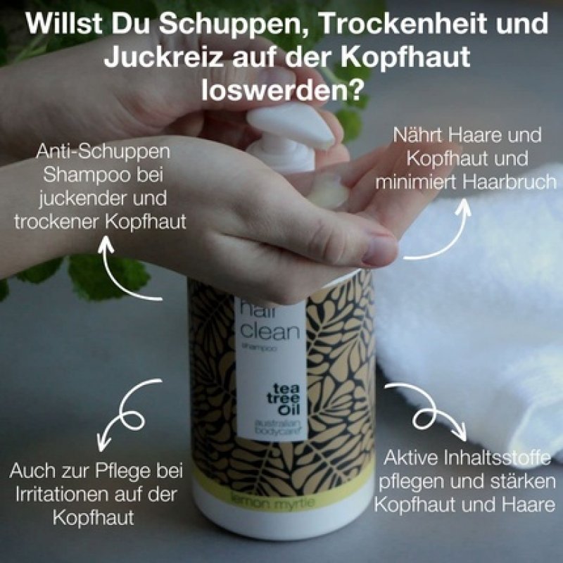 Australian Bodycare Tea Tree Oil Shampoo 500ml - Anti-Dandruff, Itchy, Dry Scalp - Also for Scalp Care with Psoriasis,