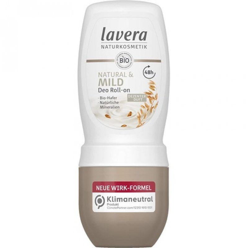 Lavera Natural & Mild Deodorant Roll-On with Organic Oat and Natural Minerals 50ml - 48 Hour Protection - Vegan