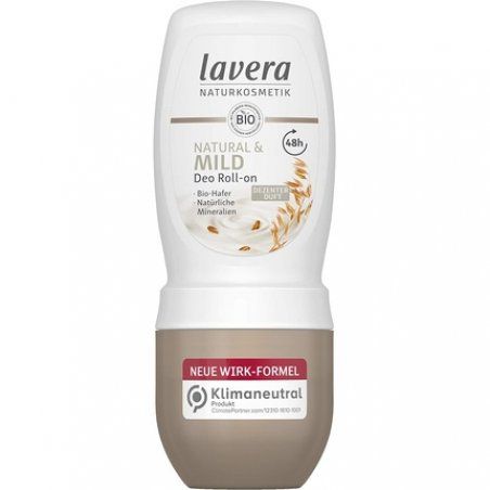 Lavera Natural & Mild Deodorant Roll-On with Organic Oat and Natural Minerals 50ml - 48 Hour Protection - Vegan